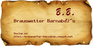 Brauswetter Barnabás névjegykártya